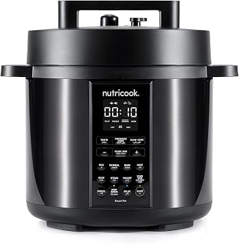 Nutricook Smart Pot 2, 6 Liters, 9 In 1 Electric Pressure Cooker, Slow Cooker, Rice Cooker, Steamer, Saut  Pot, Yogurt Maker & More, 12 Smart Programs With New Smart Lid,