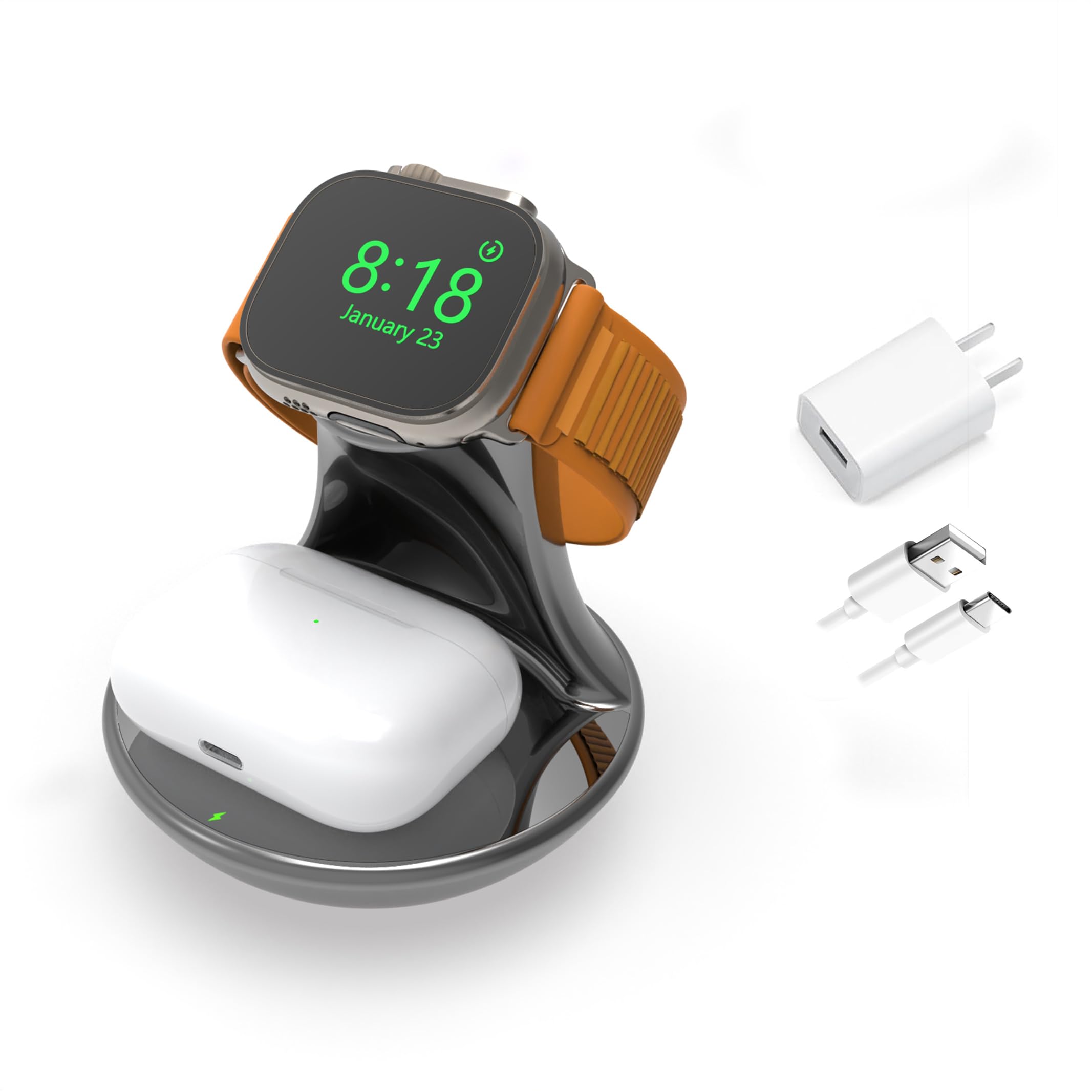 iMorde for Apple Watch Charger,for iWatch Charger Stand,for Airpods 4/3/2/Pro,2 in 1 Wireless Fast Watch Stand Charging Compatible with iWatch 10/9/8/