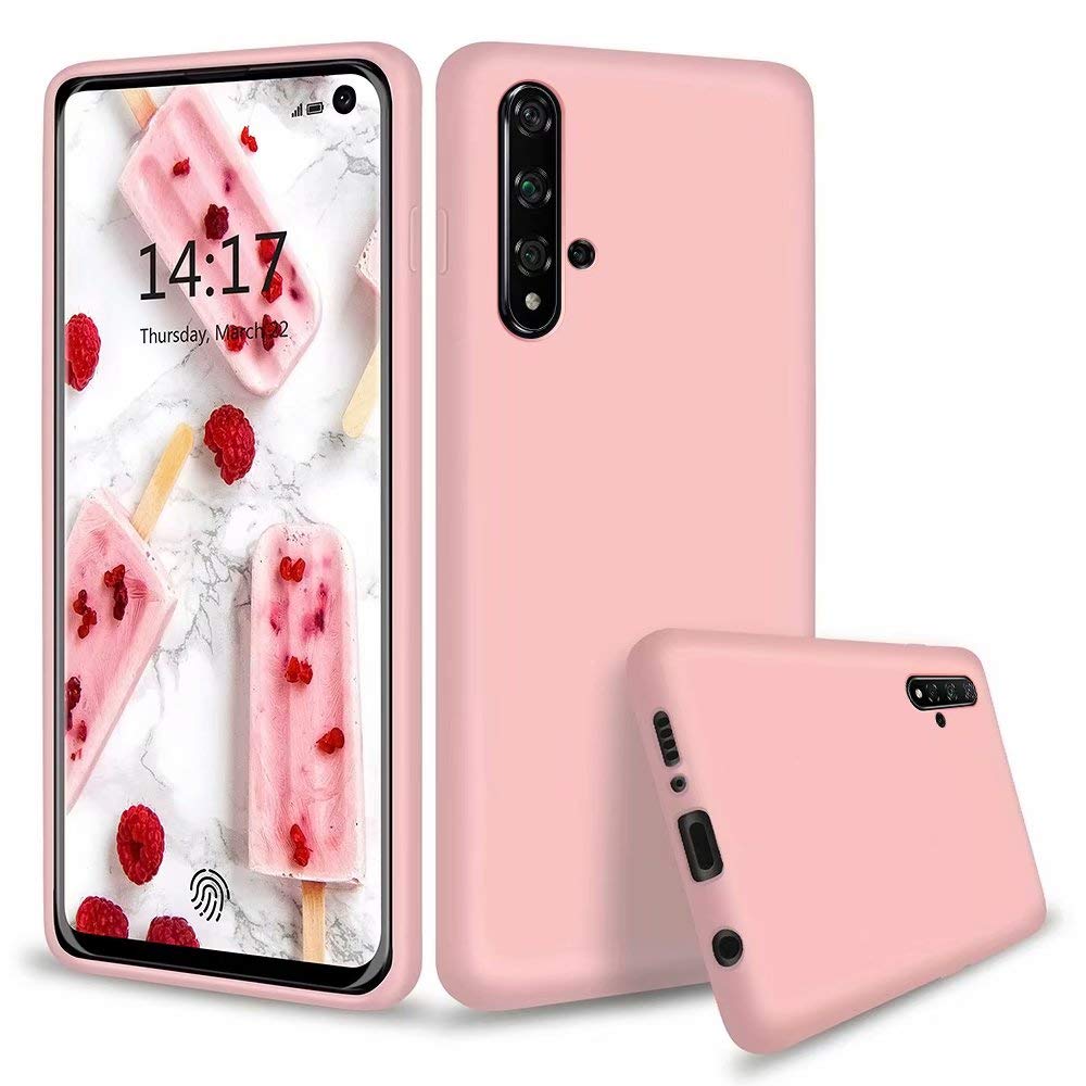 KSHOP Case Cover for Huawei Honor 20,Slim Liquid Silicone Gel Rubber flexible Touch Cover Shockproof Case with Soft Microfiber Cloth Lining Cushion Case Compatible with Huawei Honor 20