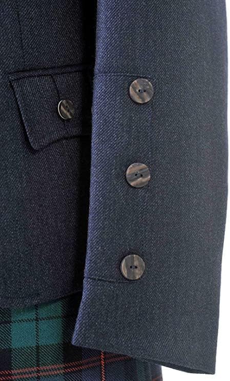 New Man's Scottish Prince Crail Kilt Jacket Midnight Blue Scottish Wedding Dress4