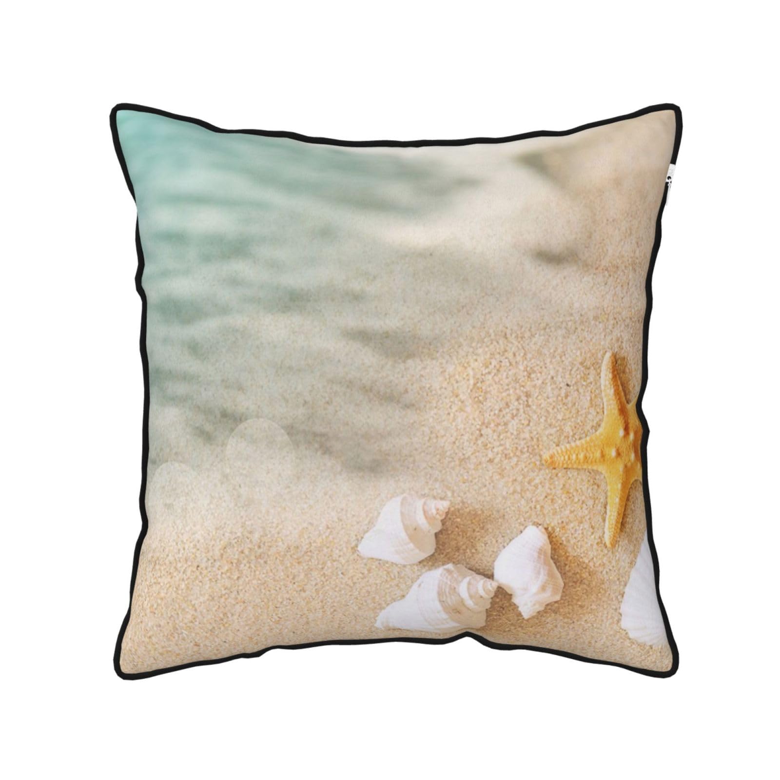 FZGGWYHL Beach Shell Starfish printed Velvet Throw Pillow Cover Pillowcase