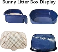 Vista 6 de Tfwadmx Caja de arena para conejillos de indias, bandeja de esquina rectangular para inodoro de animales pequeños, para hurón, chinchilla