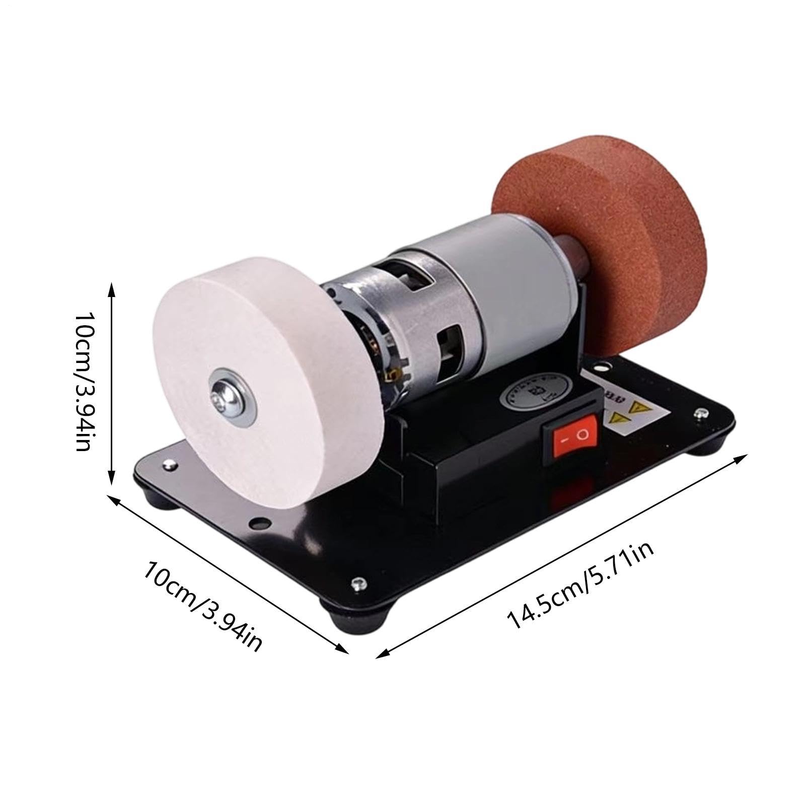Mini Smerigliatrice Da Banco - Velocità massima 6000 RPM Ruota da 7 cm Potente | Lucidatrice per gioielli,Per officina levigatura legno metallo incisione modellismo fai da te crafting