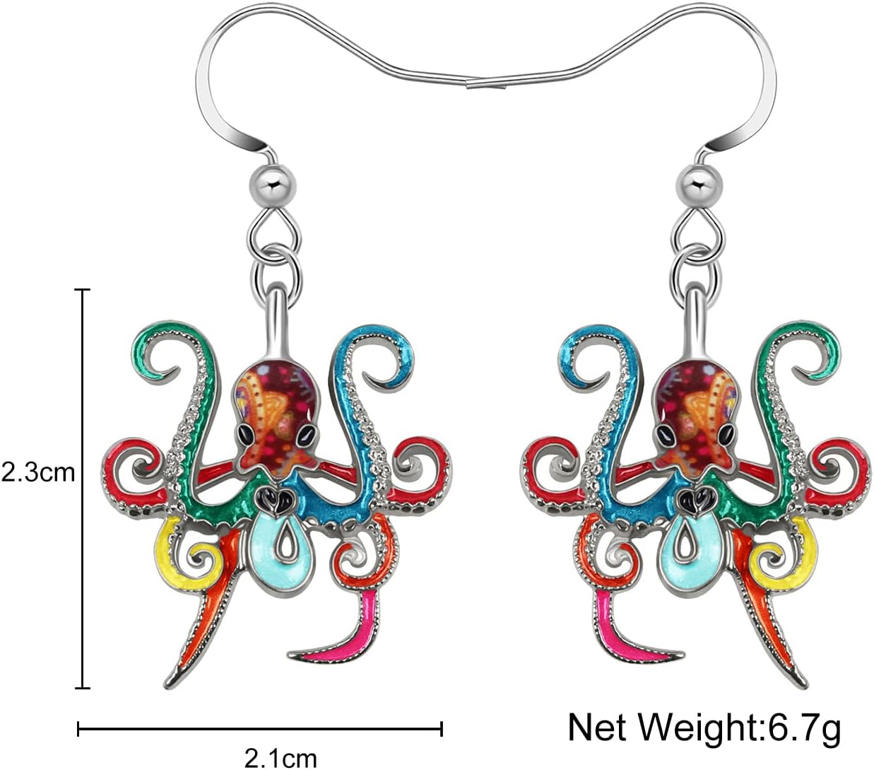 Dainty Enamel Alloy Octopus Earrings Dangle Ocean Animal Charms Cute Earrings for Women Beach Jewelry Summer Gifts - Image 6