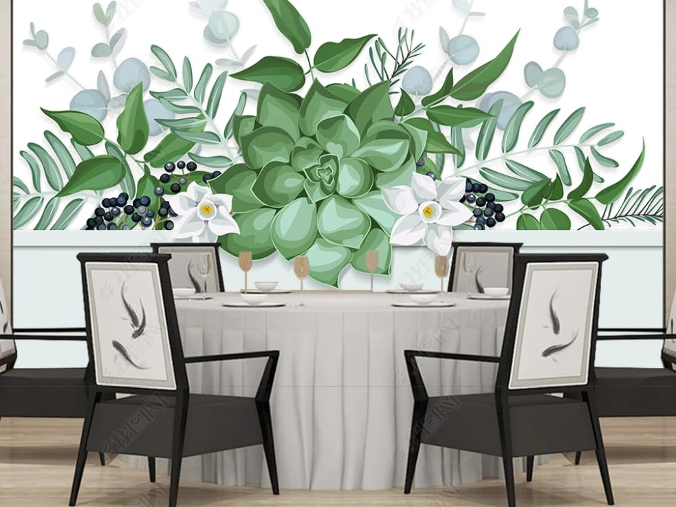 Papier peint intissé plantes tropicales pour créer une ambiance jungle de salon
