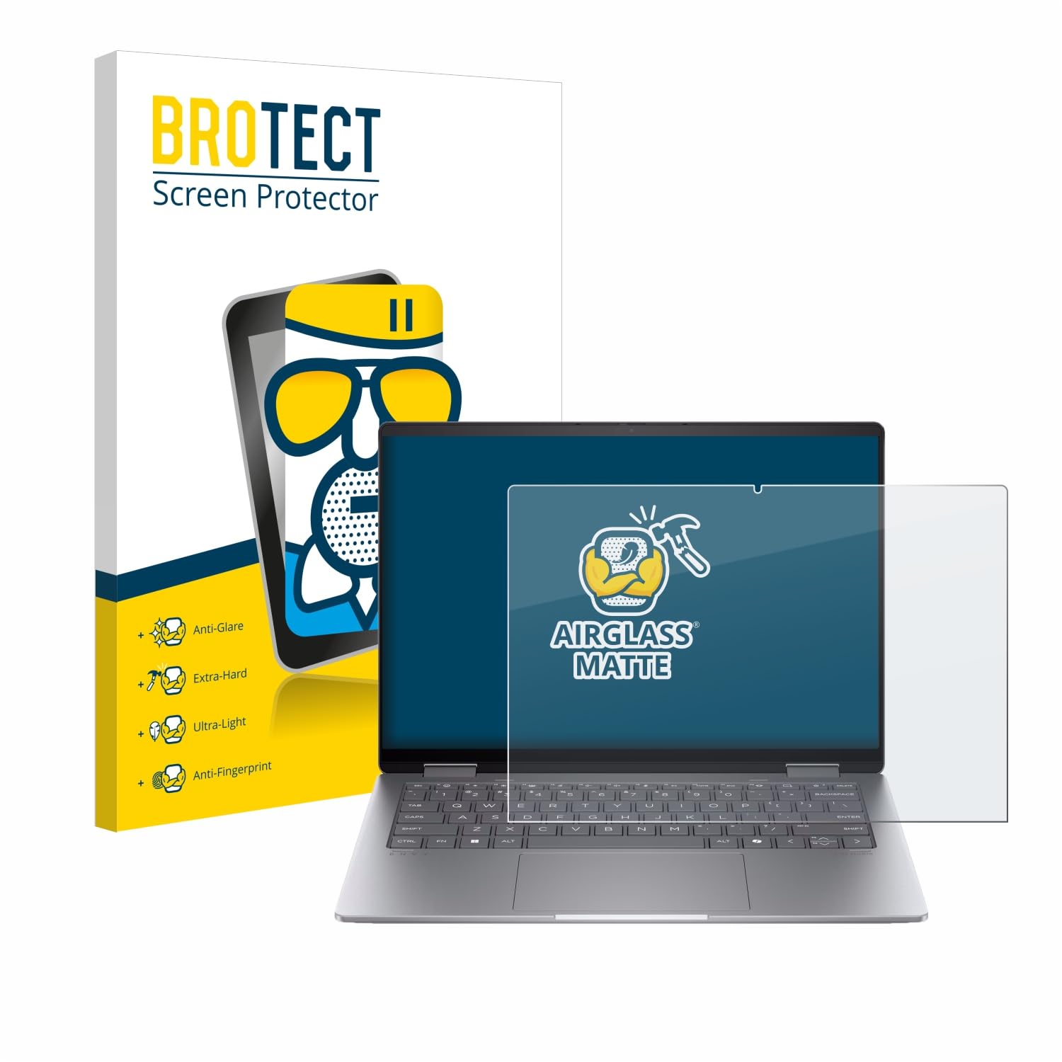 BROTECT AirGlass Mat Anti-Reflet Protection Écran HP Envy X360 14-fa0008na - Verre Hybride 9H Ultra-Fin, Anti-Traces, Made In Germany