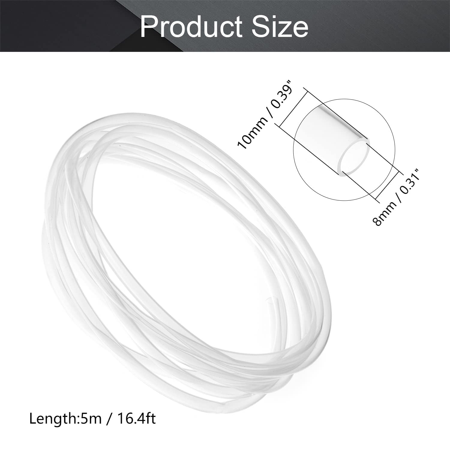 Tubo In Silicone 8mm X 10mm - 2 Metri Trasparente, Per Acqua E Aria, Resistente Ad Alte Temperature Fino A 200°C - Foto 13