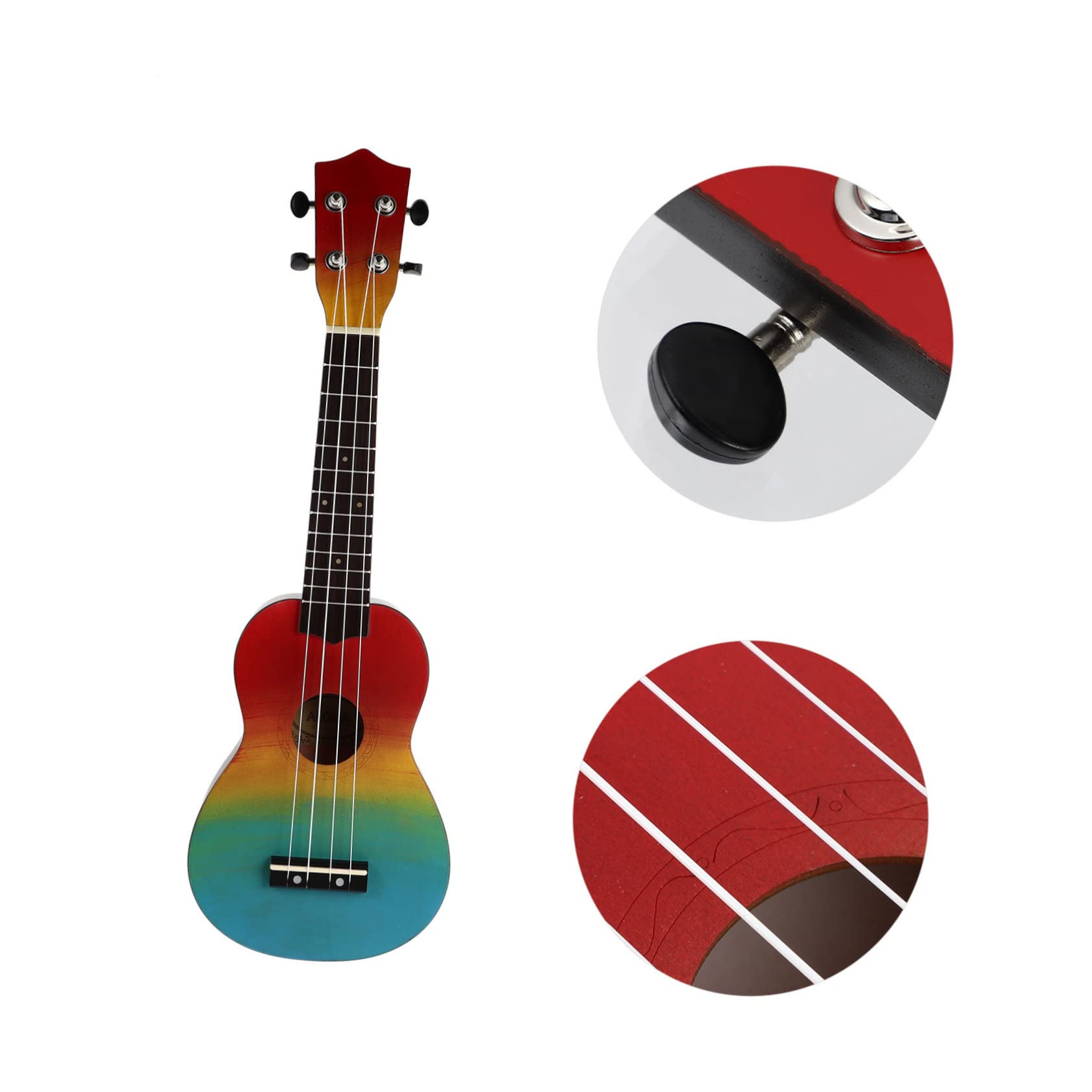 TOYANDONA Ukulele in Legno Naturale Per Principianti Strumento Musicale Giocattolo Chitarra Design Unico