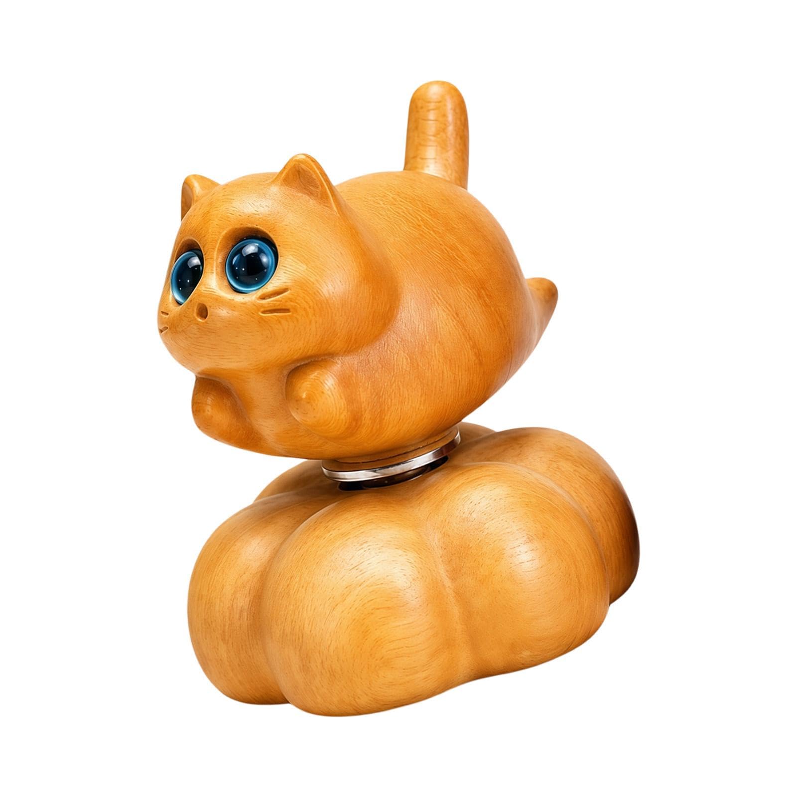 Shunzhong B Desk Decor Wooden Figurine Ornament, Compact Animal Statue With Natural Wood Look For Shelf Display At Home Animal Sculptures Hand Carved Kitten Figurine Feline Tabletop Accent Miniature Shelf