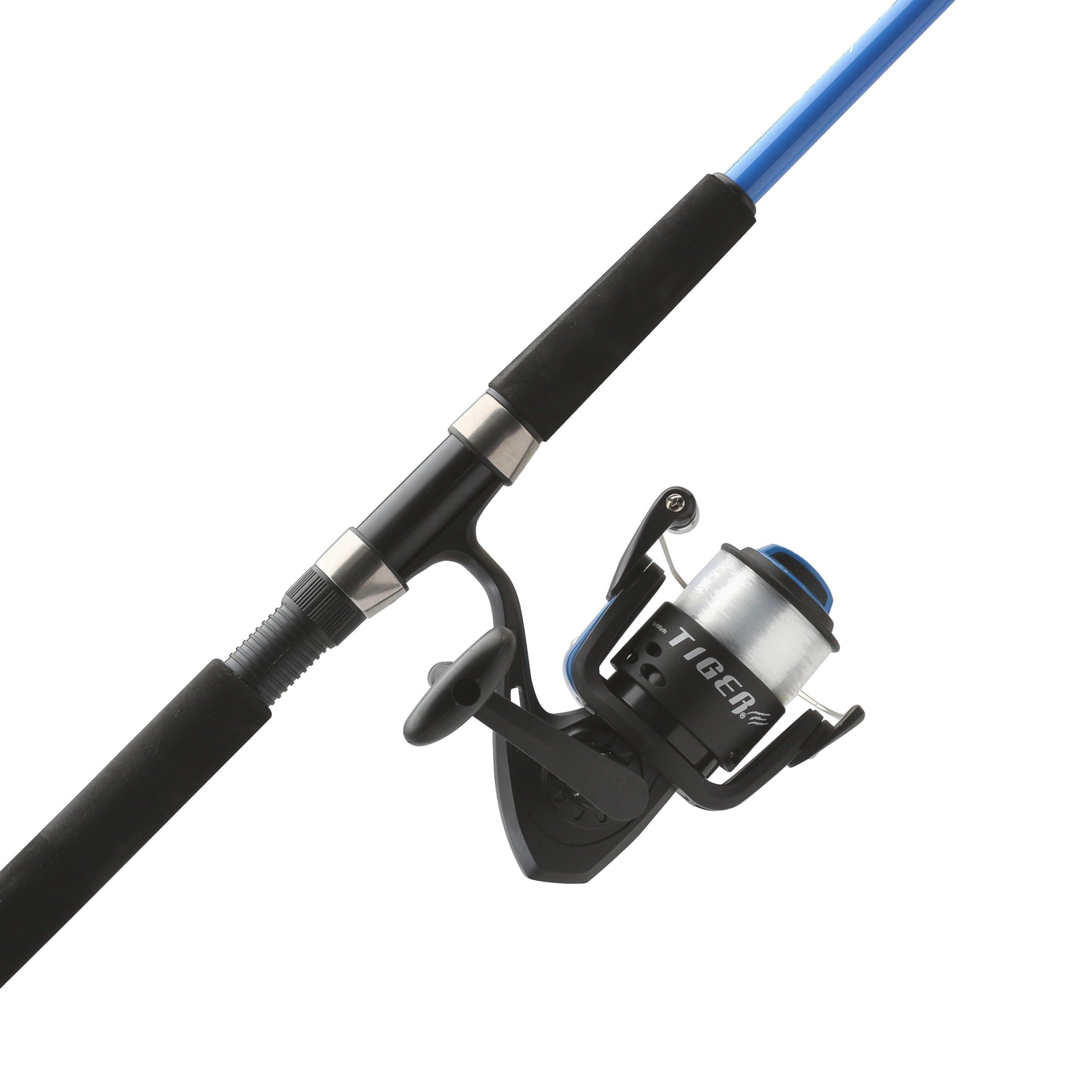 Amazon.com : Shakespeare Tiger Spinning Reel and Fishing Rod Combo, 7' 2-Piece Rod, Tubular Fiberglass Rod Blank Construction, Comfortable and Durable EVA Handle : Sports & Outdoors