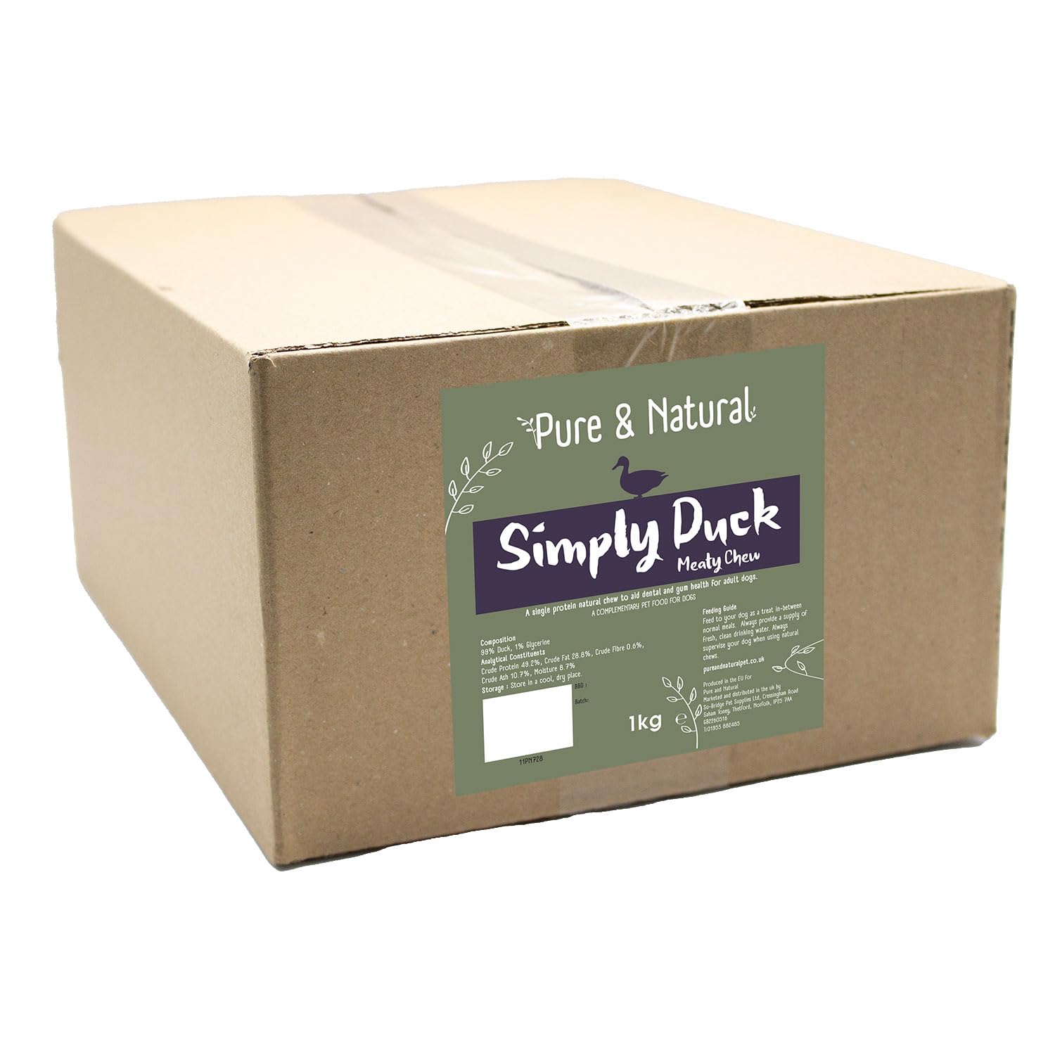 Pure And Natural Simply Duck Meat Dog Sticks - Grain 1Kg
