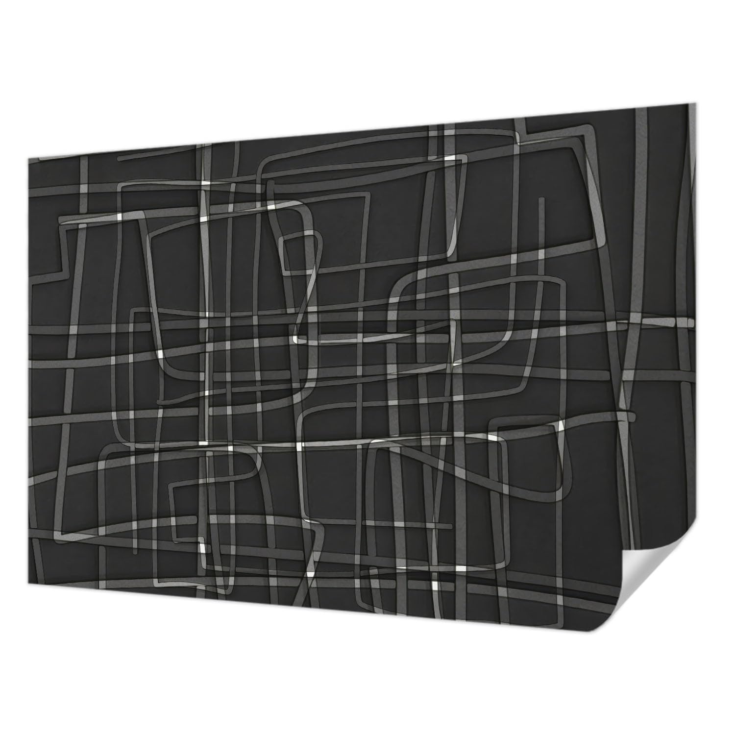Papel pintado autoadhesivo de salón y dormitorio mural líneas abstractas 152x104cm