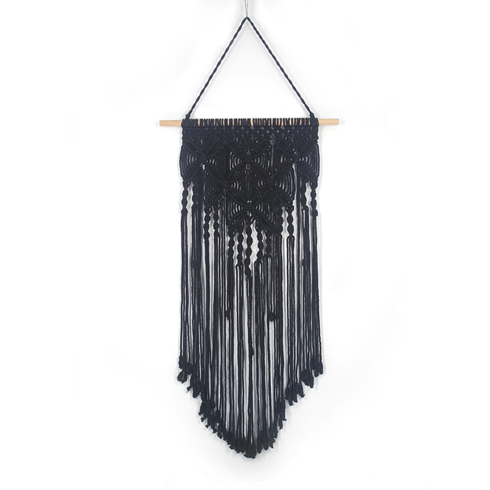 DSDGVDFBV Black, 1Pcs Macrame Wall Hanging Decoration, Woven Wall Hanging Boho Chic Cotton Handmade Tapestry And Door Curtain Decor Apartment