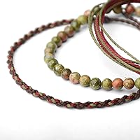 Vista 244 de Handmade Natural Stone Beaded Healing Bracelet Gift for Men Adjustable Rope String Bracelet