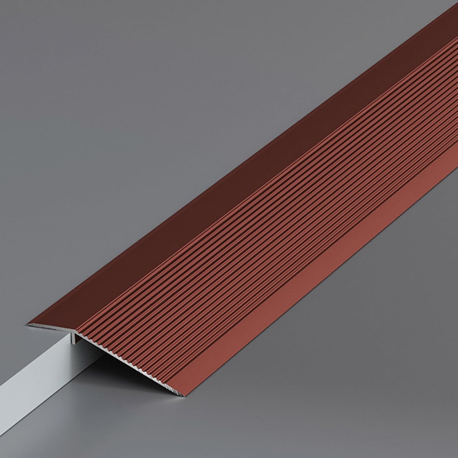 Perfil En T para Transición De Suelo Aluminio Puertas,3 Piezas 90cm, Ideal Uniones Entre Suelos Laminados Y Cerámicos, Desnivel,Rojo,120cm