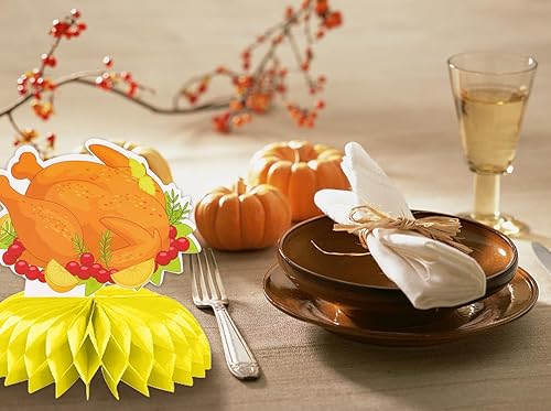 Miniatura 7 de Hying 9 piezas de gnomos de otoño centros de mesa de panal para mesa, centros de mesa de panal de Acción de Gracias, centros de mesa de cosecha de