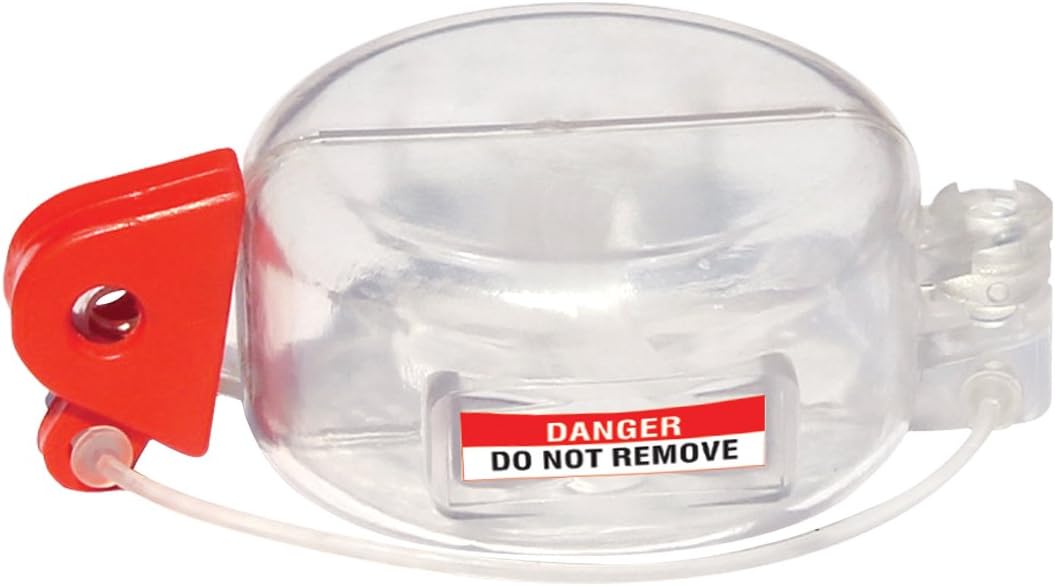 Lockout Safety Supply 7253 Push Button Lockout-Electrical Panels, Clear/Red