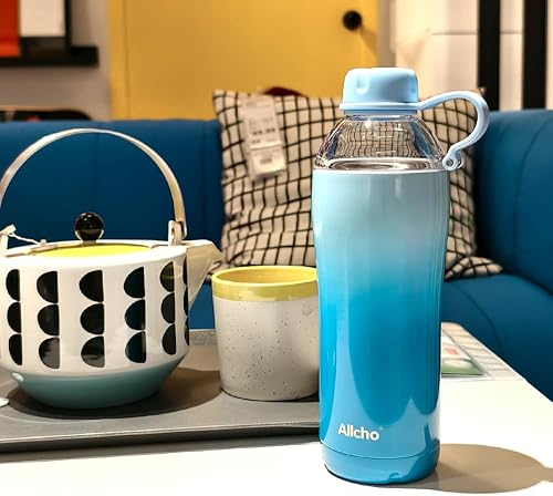 Miniatura 4 de Botella de agua aislada para mujer, botellas de agua de acero inoxidable de 18 onzas, doble pared, 2 tapas (vaso y vaso), hidrata y cafeína, regalos