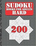 Sudoku books for adults hard: 200 Sudokus from hard with solutions for adults Gifts Sudoku hard book Lover adults ,kids