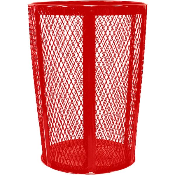 WITT Commercial Steel Mesh 48 Gallon Round Commercial Metal Trash Can Garbage Can Trash Receptacle | Great for Outdoor Areas Like Beaches, Lakes, Pools - Green