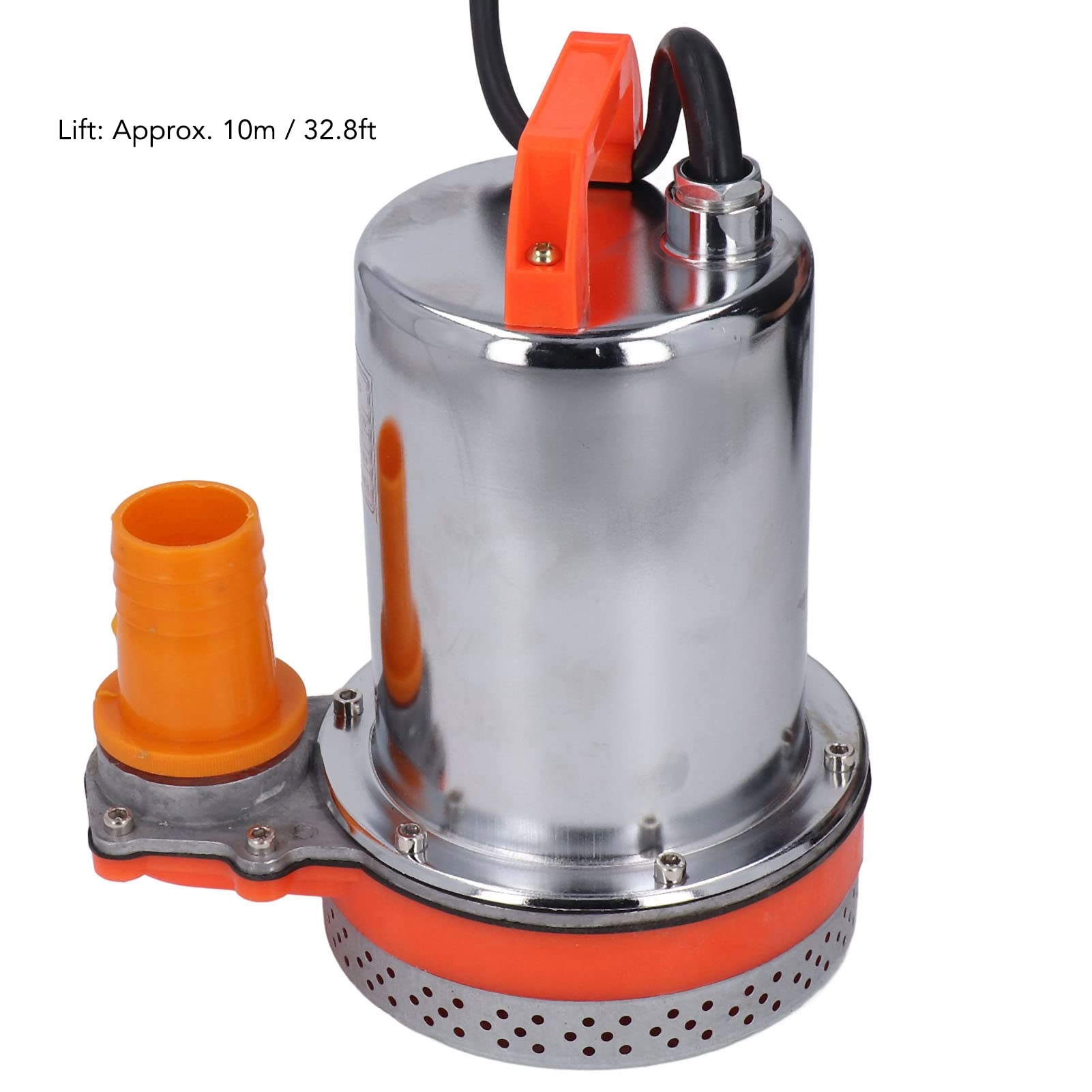 Fafeicy DC12V 300W Edelstahl-Tauchpumpe 30 L/min 32,8 Fuß Hub Vollkupfermotor mit Wirbelnder Gegenstromtechnologie für die Gartenbewässerung Autowäsche