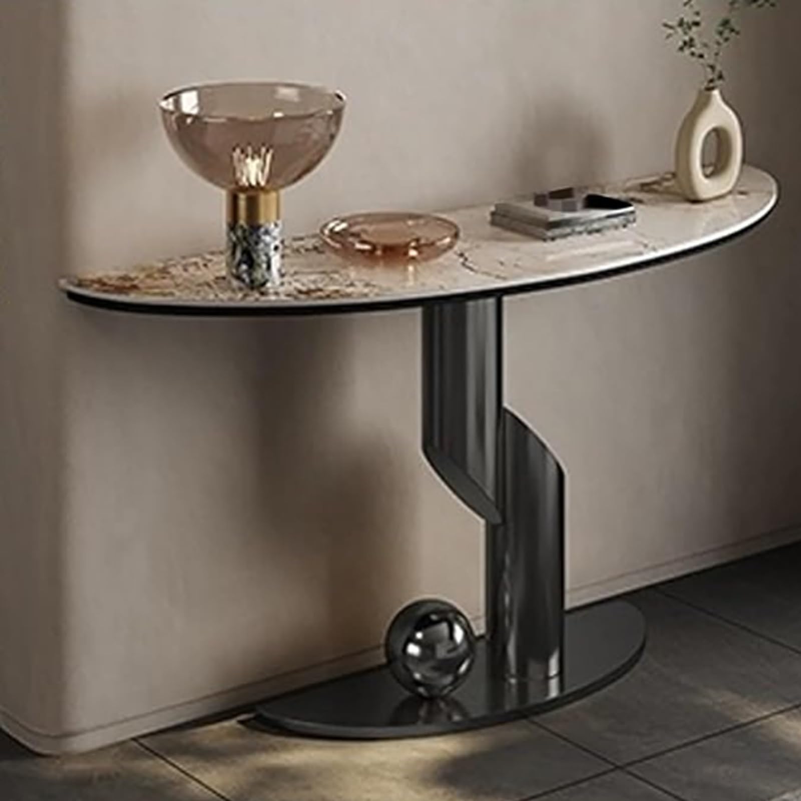 Mesa de entrada moderna negra de 100cm con cajones y estante inferior