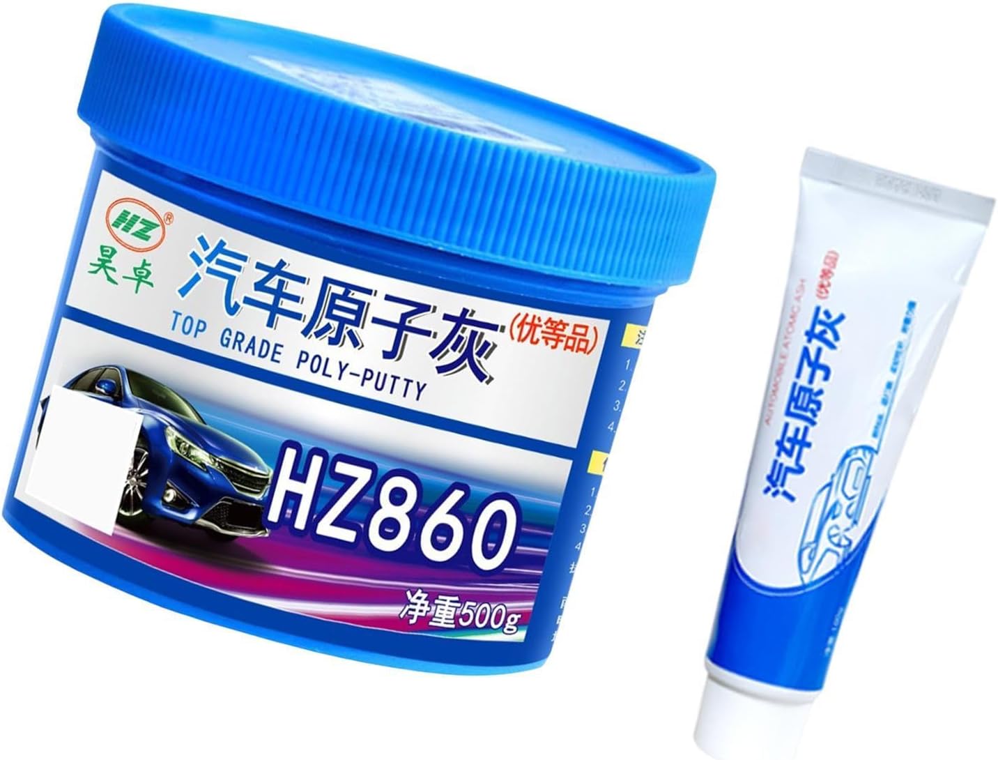 Auto Body Filler Repair Kit Repair Filler 500G Hardener Scratch Repair Putty for SUV Vehicle Boat Home Furniture Chips