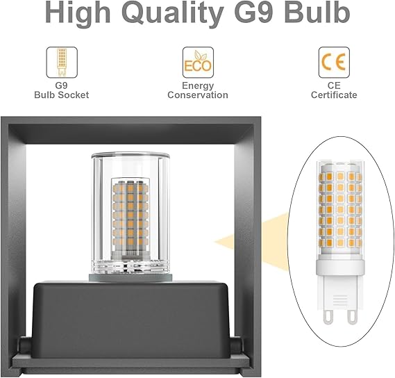 Klighten Klighten 2 stuks moderne LED-wandlampen omhoog en omlaag wandlamp binnen/buiten wandkandelaars voor woonkamer, slaapkamer, hal, warm wit 3000K, donkergrijs (G9 LED-lamp inbegrepen) photo 2