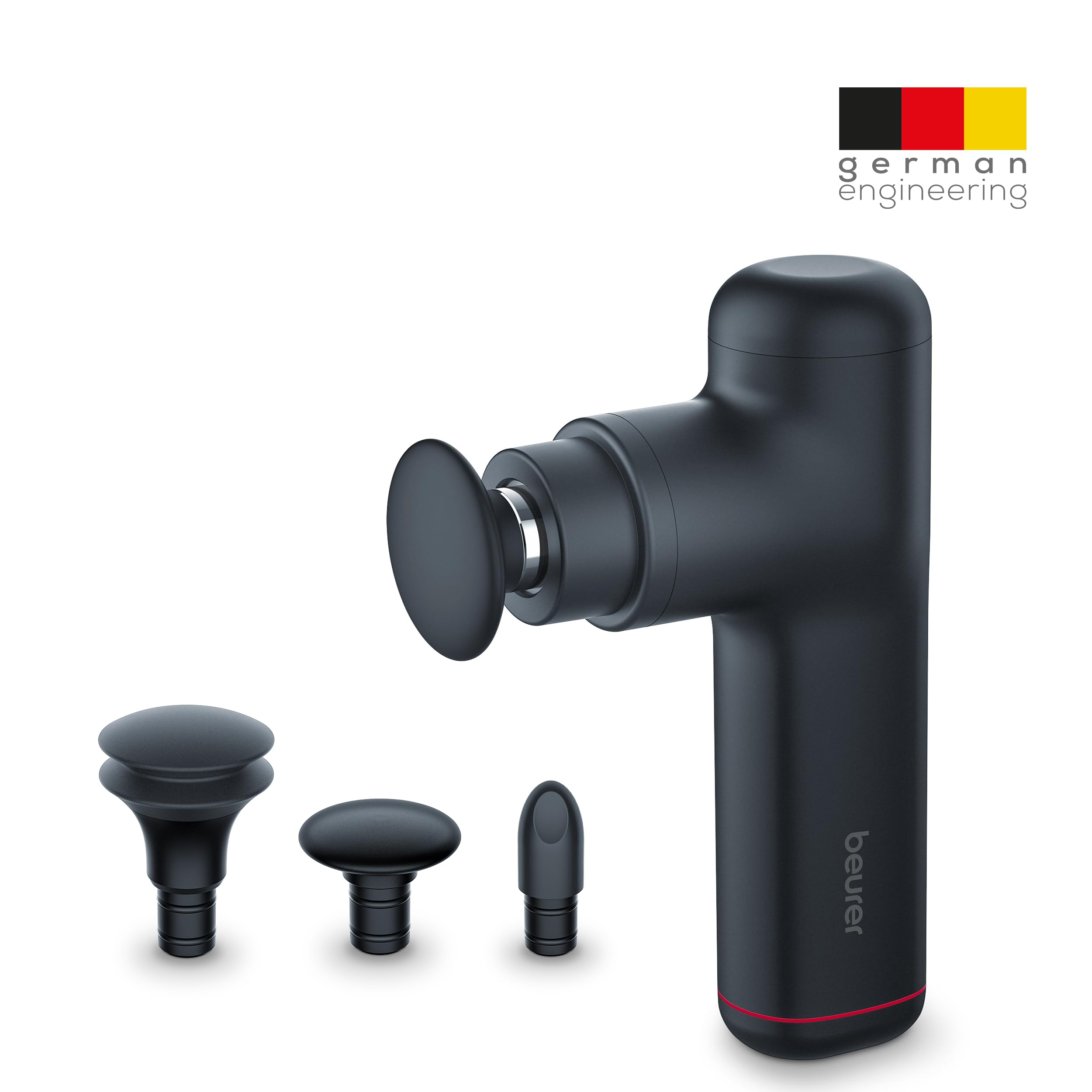 Beurer MG 79 Massage Gun Sensitive, kompakte Massagepistole mit 3 Aufsätzen, sanfte Triggerpunktmassage für empfindliche Körperbereiche, handliches Muskelmassagegerät mit 3 Intensitätsstufen