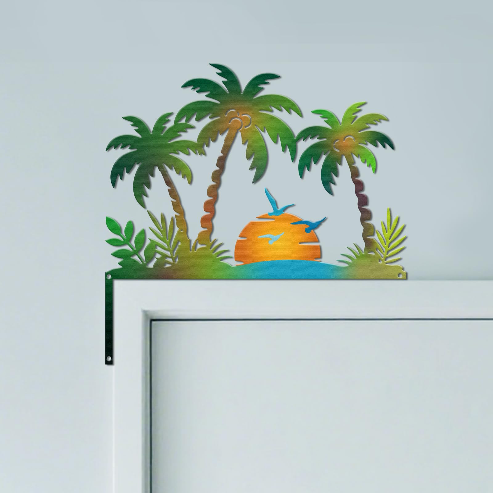 CUTHOLLOW Coconut Tree Metal Door Frame Decoration — image 1