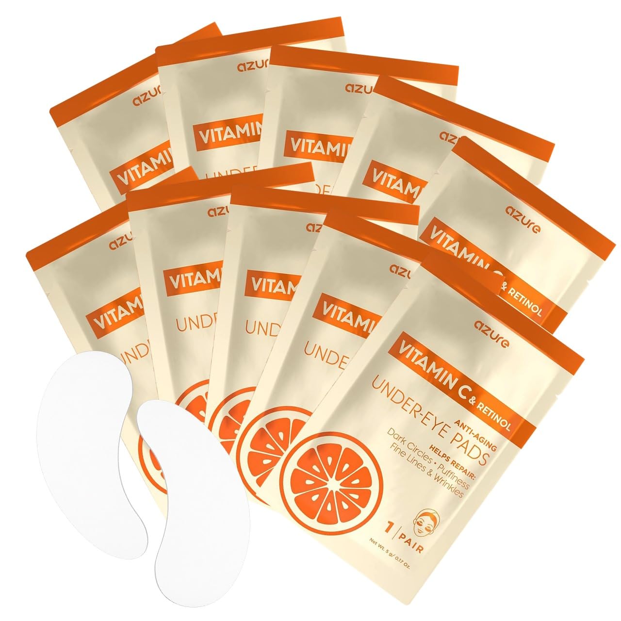 Amazon.com : AZURE Vitamin C Under Eye Pads - Anti Aging, Lifting