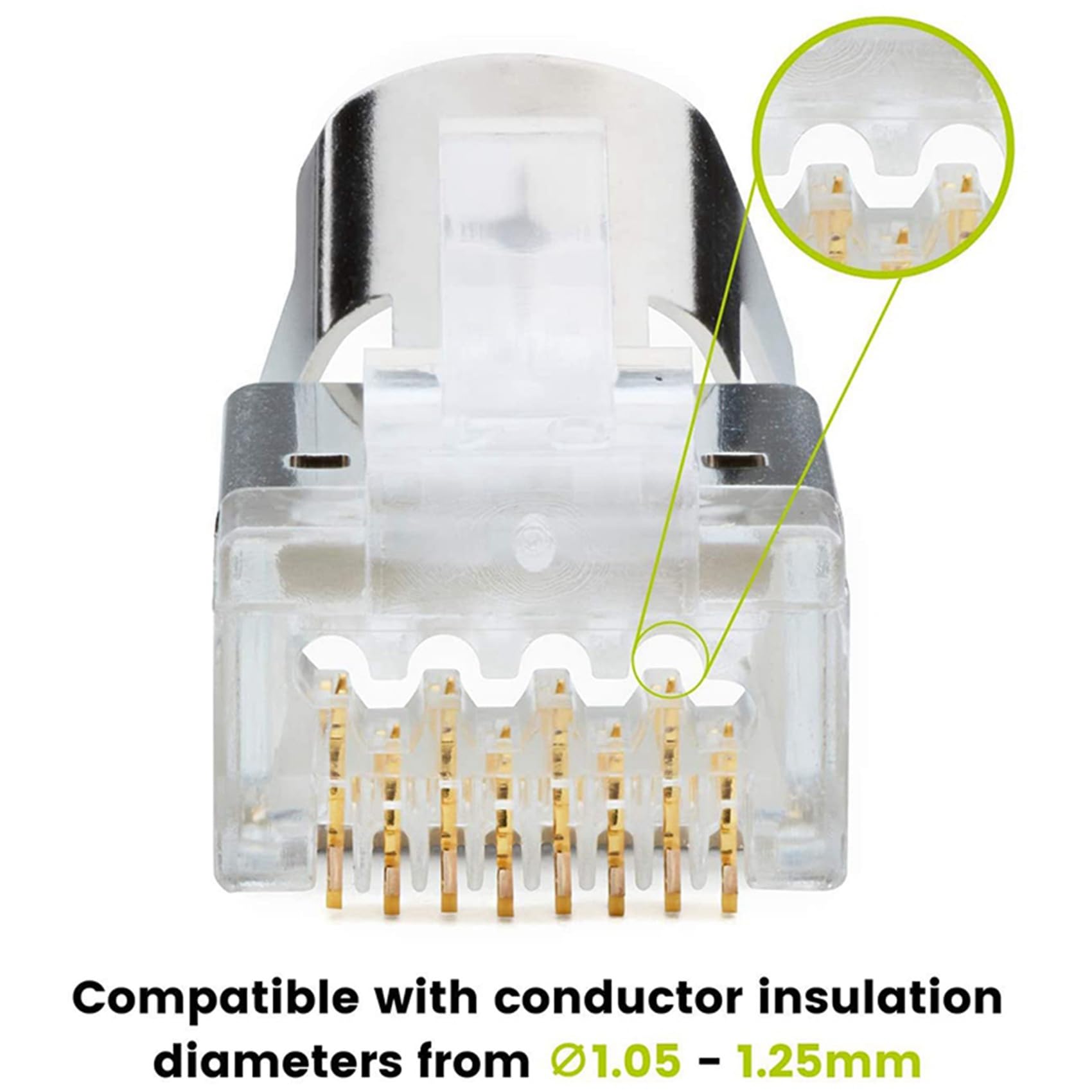100 Sztuk Wtyczek Modułowych RJ45 Cat6 / 6A Przelotowych