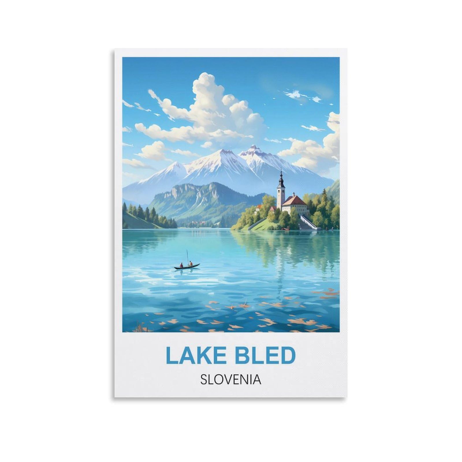 Mttjfdpo Unframe-Style Lake Bled Slovenia Vintage Travel Posters 20X30inch(50X75cm) Canvas Art Print Wall Art Decor Picture