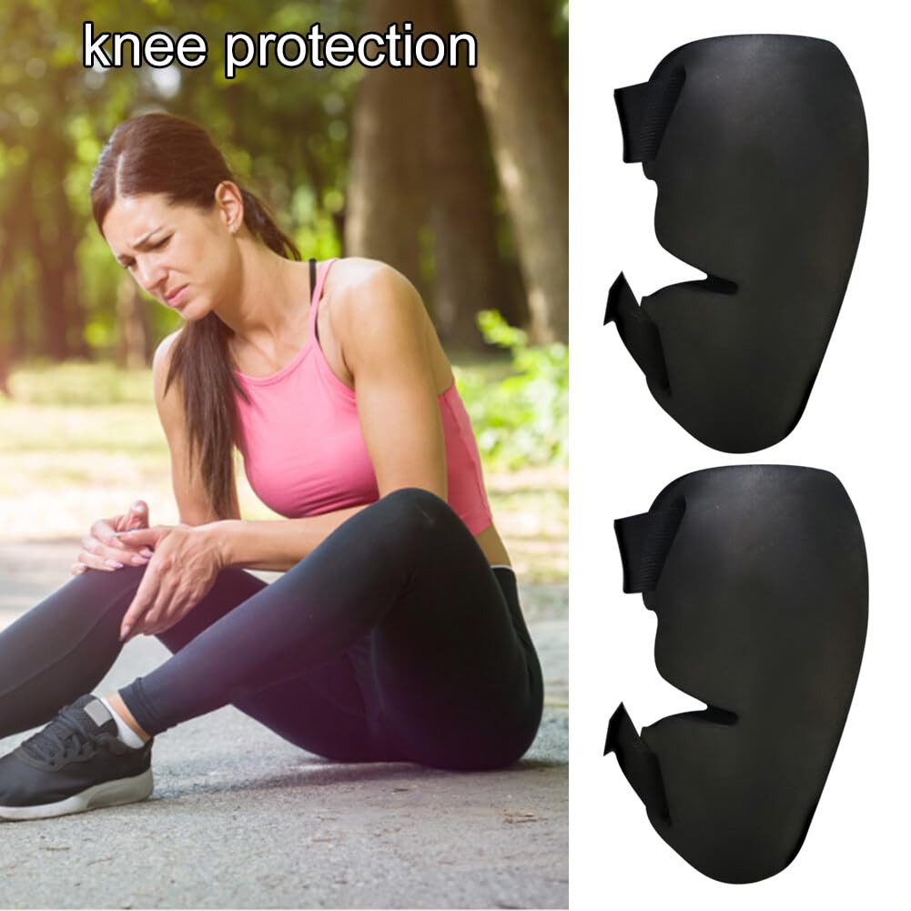 EVA Knee Pads Strong Bearing Capacity Adjustable Sports Knee Pads Ergonomic Protection for Gardening Floor Installation Engineering Welding Construction Site for Men and Women (Black)