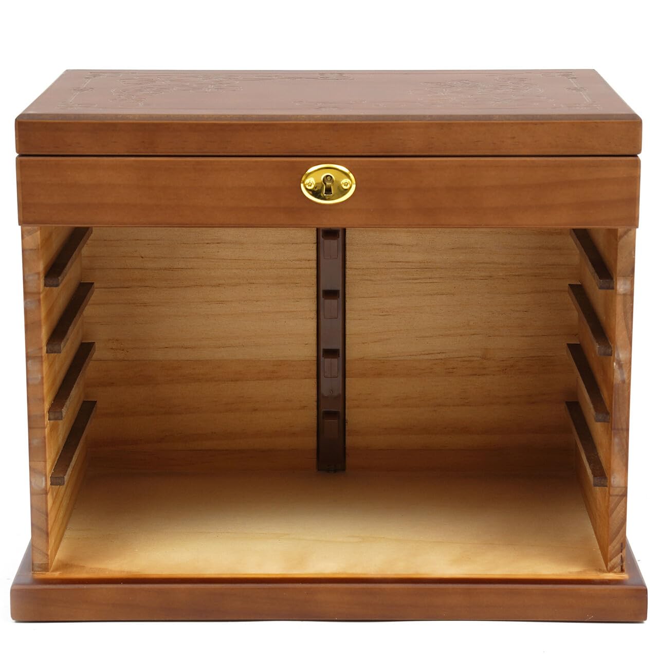 Portagioie in legno con specchio, grande capacità, fodera interna in velluto a 6 strati, 5 cassetti, Safe Lock per occasioni speciali