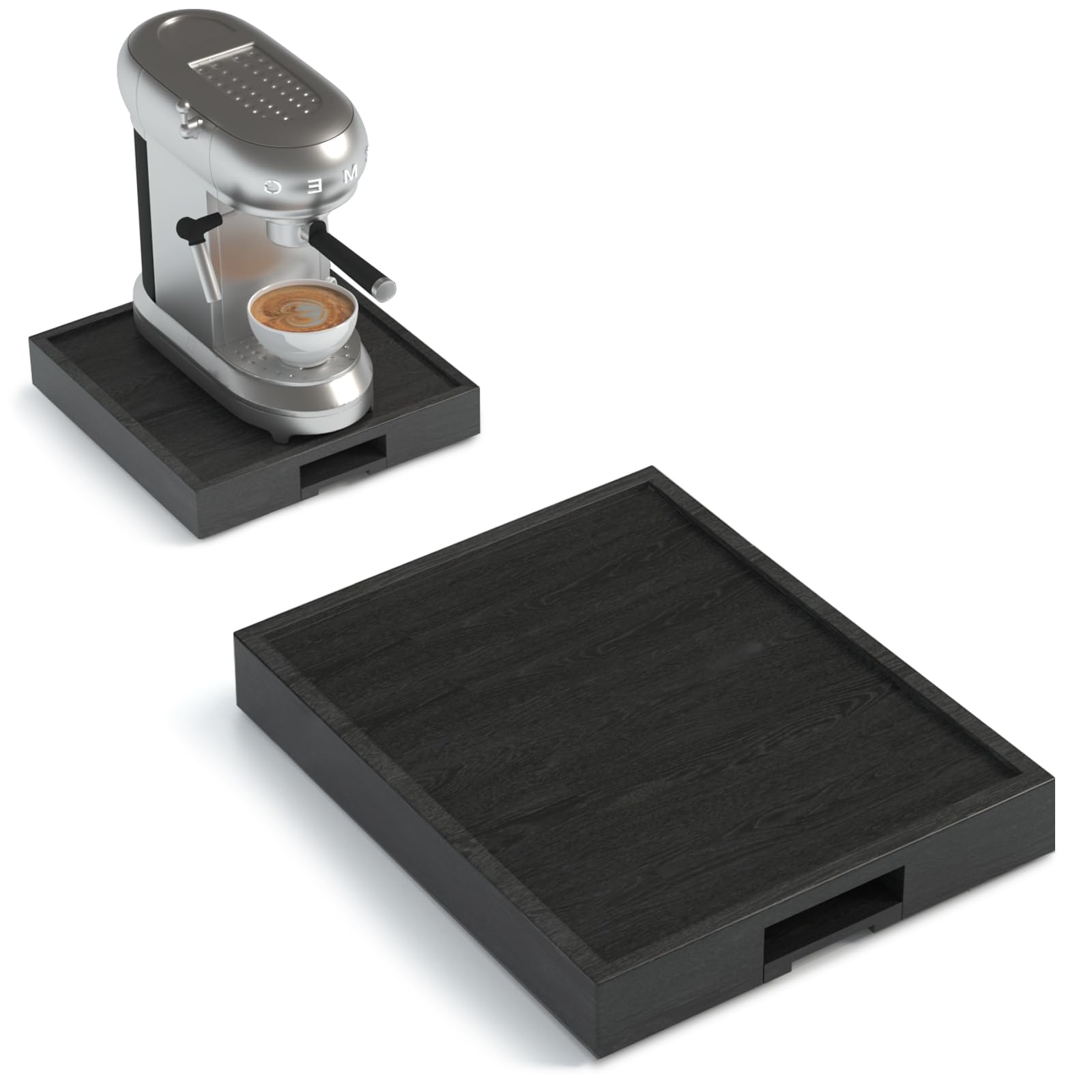 Kitchen Appliance Sliding Tray, Wooden Kitchen Caddy Sliding Coffee