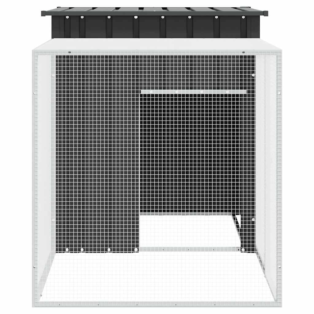 Kaninchenkäfig Anthrazit aus verzinktem Stahl 200x91x100 cm mit Flügeltür und Belüftung, vielseitiger Hasenstall für Freilauf und Schutz von Zwergkaninchen, Nagerheim für Indoor und Outdoor