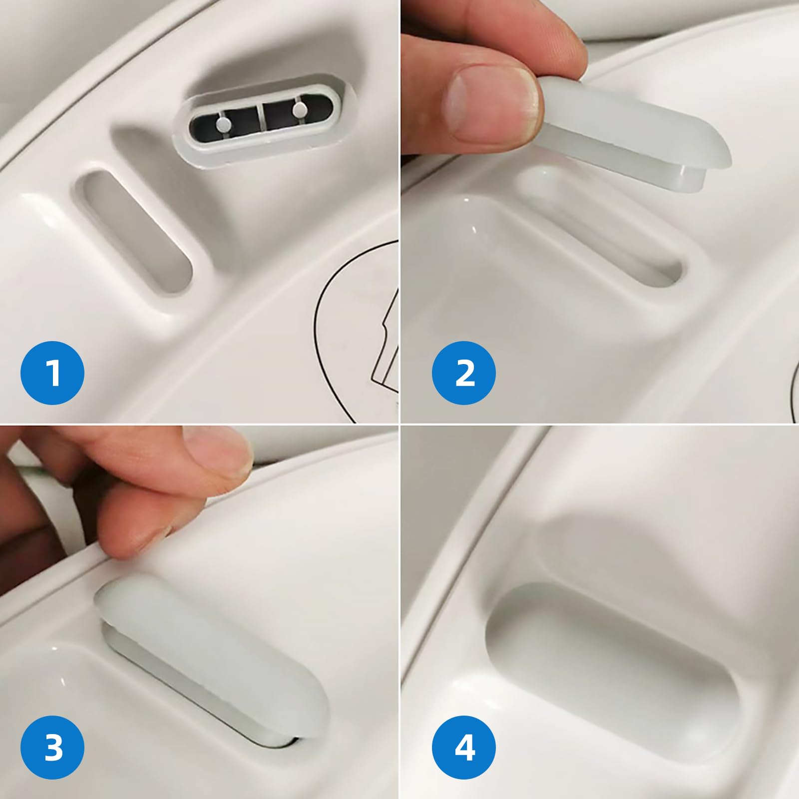 NIYATA Toilet Seat Buffer Set 10pcs, White WC Seat Buffers Replacement Pads - Image 4