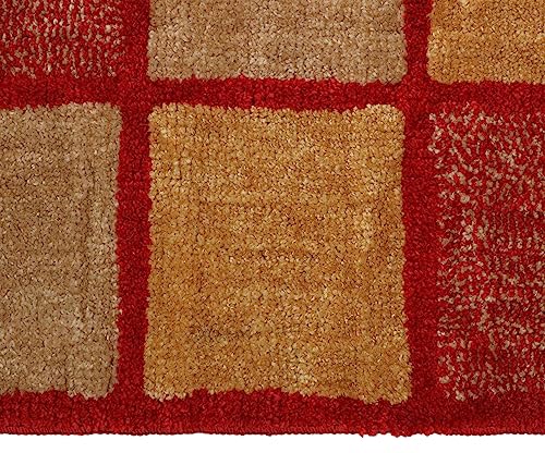 Image of THE HOME TALK Modern Polyester Area Rugs | Carpets for Living Room, Kitchen, Kid's Room, Bedroom | Microfiber Polyester Rugs | Shaggy Floor Carpet | Anti Skid Store (Maroon, 50 x 150 cm)