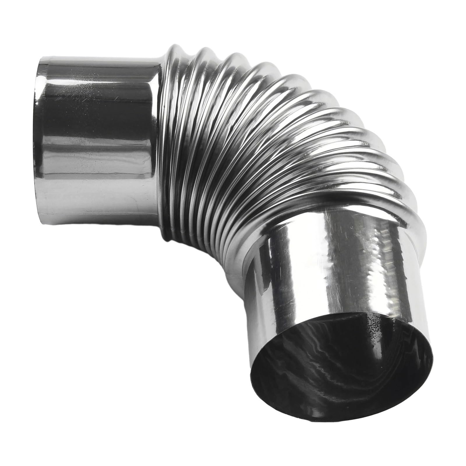 90 Degree Stove Pipe, Stainless Steel 90 Degree Stove Chimney Flue Pipe Elbow Silver 50-100mm