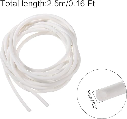 Miniatura 2 de uxcell Tira de sellado de espuma de silicona, 0.2 pulgadas de diámetro, 8.21 pies (8.21 pies) de largo, esponja de goma, cuerda de goma redonda