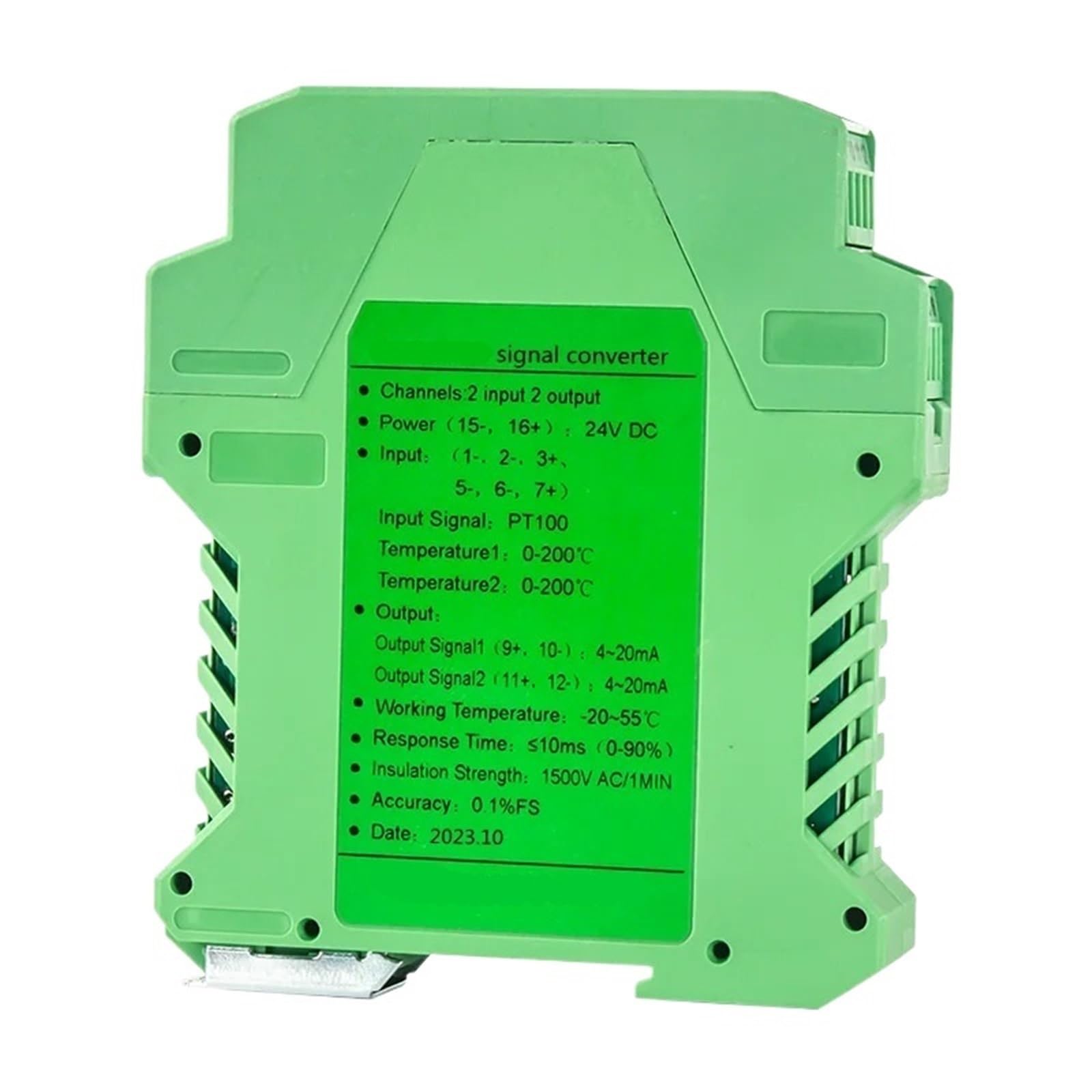 Convertisseur isolateur de signaux 0-1 Kohm entrée et sortie 4-20mA alimenté en DC 24V