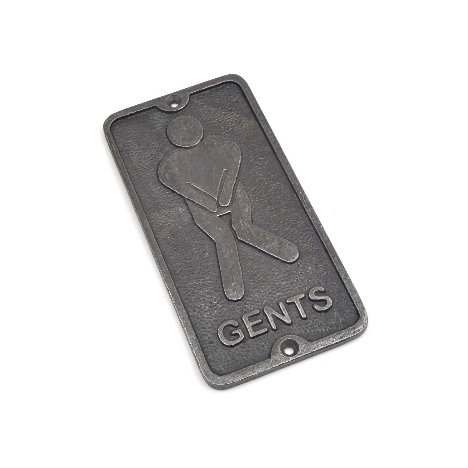 Oakcrafts - Antique Cast Iron Gents Door Sign - 150Mm X 75Mm