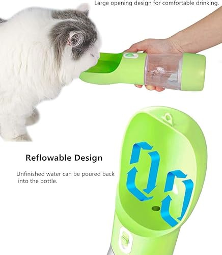 Miniatura 3 de Dispensador de botellas de agua para perros al aire libre, botella de agua a prueba de fugas para perros en movimiento con contenedor de alimentos,