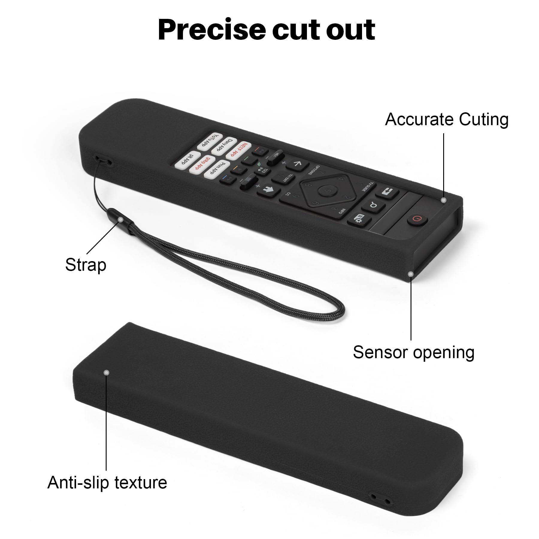 Coque télécommande en silicone compatible avec Philips SRC-3215-01 SRC