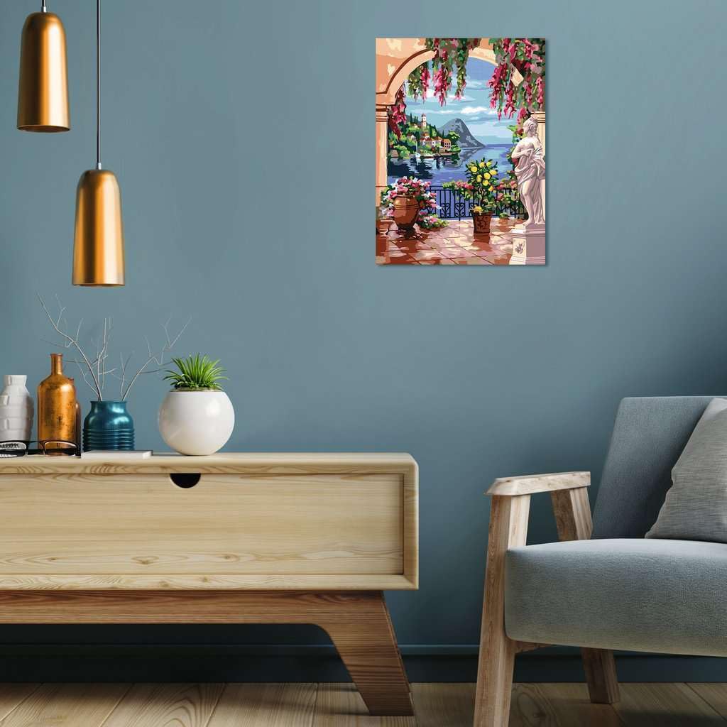 Ravensburger CreArt 25963 - Lac Majeur - Peinture par numéro d'adultes, Set de Peinture à Faire soi-même avec Pinceau et peintures acryliques, Cadeau pour Femmes et Hommes, Peinture pour Adultes