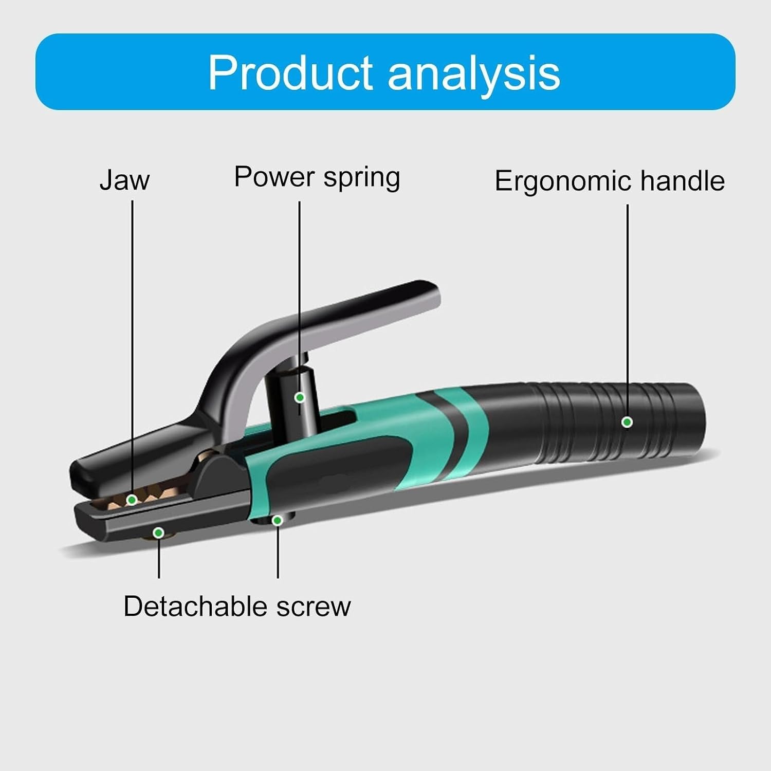 800A Welding Electrode Holder, Welding Electrode Holder 800A Coppers Electrode Clamp Electrode Welding Pliers Heavy Duty Jaw Holding Pliers