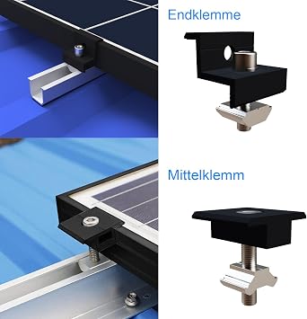 Solar Panel Mount Kit 12 cm and Accessories Black Anodised 30-35 mm