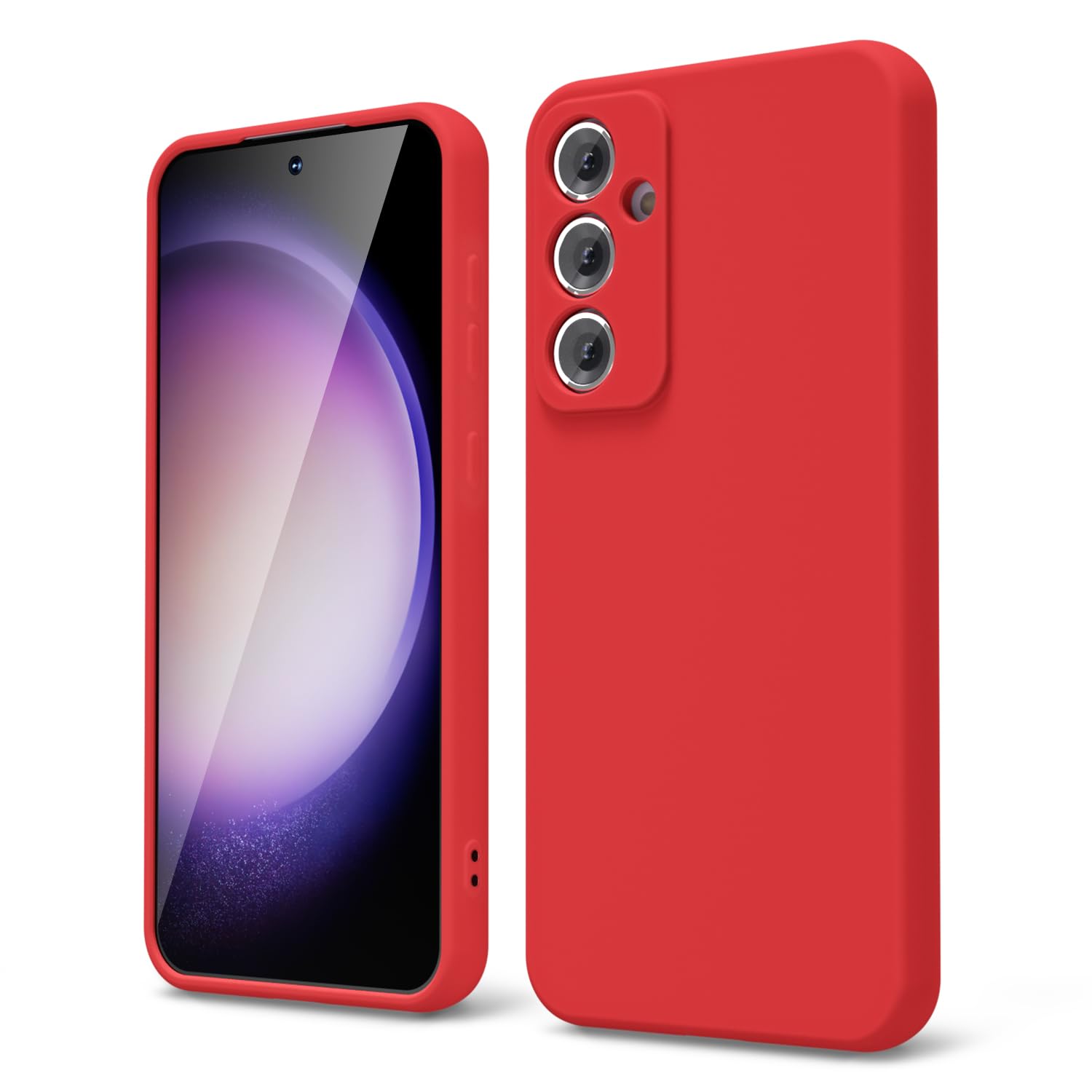 oakxco for Samsung Galaxy S24 Ultra Phone Case Liquid Silicone, Neon Bright Solid Color, Thin Slim Soft Rubber Gel Matte TPU Plain Simple Cover for Women Girl Cute, Hot Pink Fuchsia — view 331
