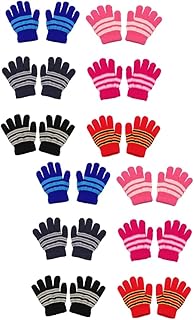 Guantes Calientes De Lana Térmico Suave Lleno Dedos Chico Juventud Tejer Mitón Paquete Múltiple De Punto Forrado Felpa Unisexo Acrílico Color Aleatorio